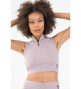 Maraton SlimFit Kadın Balıkçı Yaka  Lila Crop Top