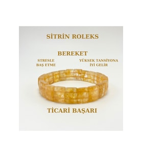 Sitrin Doğal Taş Roleks Bileklik