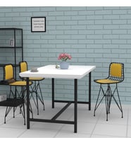 Knsz ufak boy tel bar sandalyesi 1 li uslu syhsrı sırt minderli 55 cm oturma yüksekliği mutfak bahçe cafe ofis (Karışık)