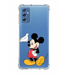 Samsung Galaxy M52  Köşe Korumalı Antişok Kapak Mickey Mouse Tasarımlı Şeffaf  Kılıf