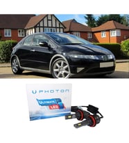 Honda Civic HB Led Xenon Kısa Far Ampulü H7 Ultimate 9500 Lumens Yeni Seri Beyaz 2006+