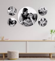Kisiye Özel 5 Fotografli Kolaj Tablo Duvar Dekorasyonu (Siyah Beyaz)