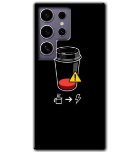 Galaxy S24 Ultra Kılıf HD Desen Baskılı Kılıf - Coffee Battery