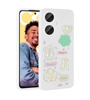 Realme C55 Kılıf Kabartma Figürlü Parlak Toys Silikon Kılıf (Beyaz)