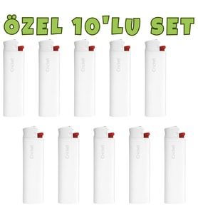 Cricket Cep Boy Taşlı Çakmak – Mum Alev 10’lu Set Beyaz Renk