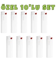 Cricket Cep Boy Taşlı Çakmak – Mum Alev 10’lu Set Beyaz Renk