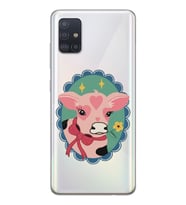 Samsung Galaxy A71 Uyumlu İnek Tasarımlı Şeffaf Telefon Kılıfı