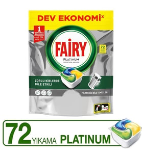 ŞeyliŞeyler - Fairy Platinum Bulaşık Makinesi Kapsülü 72'li Deterjan Tablet - Yağ Sökücü Parlatıcı Etkili