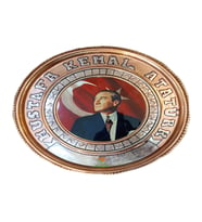 Bakır Tablo Bakır Duvar Tablosu Mustafa Kemal ATATÜRK Model 30 cm Ebatlı Özel El İşçiliği Safir Çay Kazanları