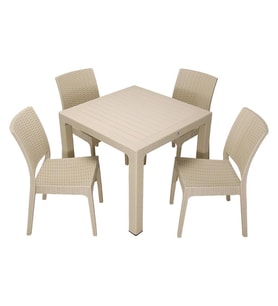Mandella Elit Rattan 90x90 Elit Sandalye Masa Takımı ÇÖLBEJİ