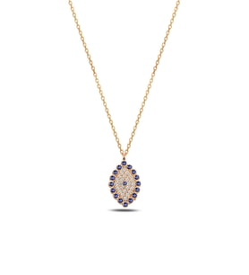 Zirkon Taşlı Rose Göz Model Kadın Gümüş Kolye Gklgozmodl2-ros