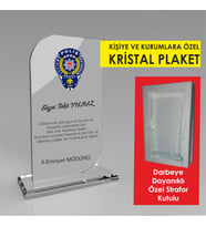 Kişiye ve Kurumlara Özel Kristal Plaket - Darbeye Dayanıklı Strafor Kutu İle Gönderilecektir