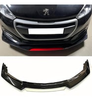 Peugeot 208 Beyaz Renkli Şeritli Dilli Ön Lip 4 Prç Parlak Siyah ABS