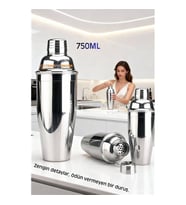 750 ml Inox Shaker - Kokteyl Karıştırma Kabı  Süzgeçli Bar Shaker Paslanmaz Çelik