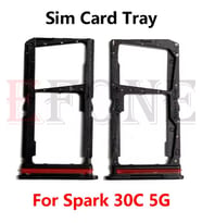 Tecno Spark 30C  Sim Kart Yuvası Tepsi Tutucu Sim Kart Okuyucu Soketi (Siyah)