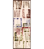 Eskitme Desen Dora Seri Şal Eşarp Askısı İle Birlikte 75x200 Krem Kahve Haki-75x