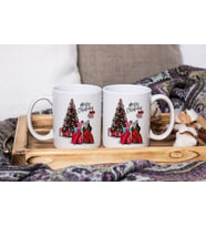 Mutlu Yıllar & Merry Christmas & Yılbaşı Tasarımlı İkili Kupa Seti