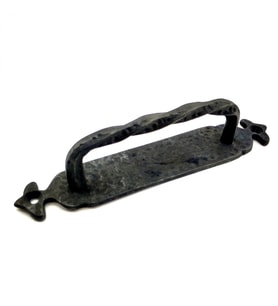 Antika Tarz Dekoratif Pirinç Burgulu Çekme Kol - 205x33 Mm, Oksit