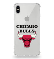 Apple iPhone XS Max Uyumlu Darbe Emici Antişok  Kapak Chicago Bulls Tasarımlı Şeffaf Silikon Kılıf