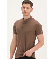 T8560 DEWBERRY T-SHIRT-AÇIK KAHVE