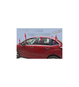 Citroen C3 Uyumlu Krom Cam Çıtası Tk. 2010-2015 8 Prç Paslanmaz Çelik