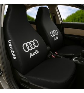Audi Uyumlu Penye Koltuk Kılıfı Seti Ön ve Arka Oto Kılıf Takımı (Siyah)
