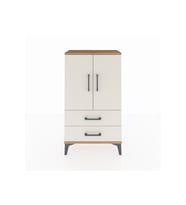 Arges Komodin 2 Raflı 2 Çekmeceli 2 Kapaklı 60x30x106 Çam-Aytaşı