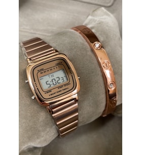 Minimal Bileklikli Dijital Kadın Kol Saati Rose Gold Renk