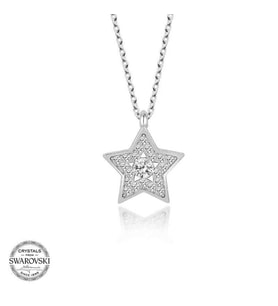 Swarovski Taşlı Gümüş Yıldız Bayan Kolye