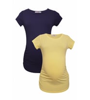 LuvmaBelly MYRA2010_2015 Hamile tshirt seti (Sarı-Lacivert)