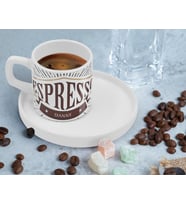 BK Gift Kişiye Özel Sunum Tabaklı İsimli Espresso Tasarımlı Kahve Fincanı-1, Arkadaşa Hediye, İş Hediyesi, Aileye Hediye