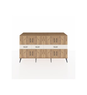 Kronos Konsol 5 Raflı 3 Çekmeceli 8 Kapaklı 176x59x99 Çam-Çam/Aytaşı