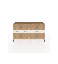 Kronos Konsol 5 Raflı 3 Çekmeceli 8 Kapaklı 176x59x99 Çam-Çam/Aytaşı
