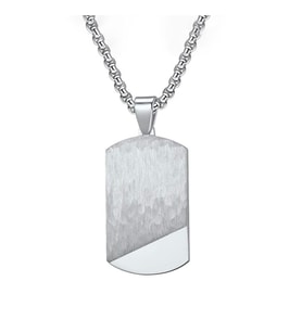 Chavin El işi Dövme Gri Dogtag Asker Künyesi Çelik Erkek Kolye eu52