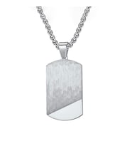 Chavin El işi Dövme Gri Dogtag Asker Künyesi Çelik Erkek Kolye eu52