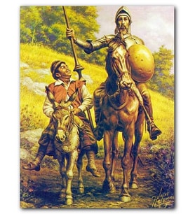 Cakatablo MDF (Ahşap) Tablo Don Kişot ve Seyisi Sancho Panza