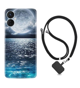 Tecno Spark 9T Kılıf Resimli Boyun Askılı İpli Desenli Silikon Great Moon 1301