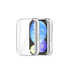 Huawei Watch Fit 2 Uyumlu Zore Watch Gard 02 Koruyucu Silikon (Gümüş)