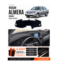 e-biz NİSSAN ALMERA EKRANLI (2000-2006) Uyumlu Torpido Örtüsü, Torpido Kılıfı - Siyah - NI002