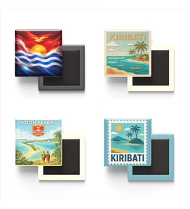 Buzdolap Magnetleri - Kiribati Tarawa - 4'lü Set Magneti