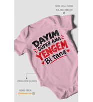 Dayım süper ama yengem bi tane Kısa Kollu Bebek Body %100 Pamuk