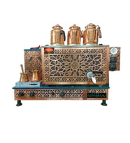 TİRYAKİ 3 DEMLİKLİ BAKIR ÇAY KAZANI + 3 ADET BAKIR DEMLİK + 2 ADET CEZVE SET KAMPANYASI