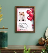 BK Gift Kişiye Özel Kendi El Yazın Mesajlı Fotoğraflı Doğal Ahşap Çerçeveli Tablo 30x40cm-3