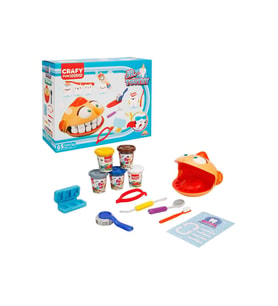 Crafy Jr. Toothy Dişçi Oyun Hamuru Seti – 12 Parça Eğitici Diş Hekimi Rol Yapma Seti (Çok Renkli)