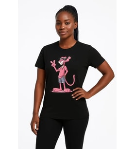 pilelistore- Bisiklet Yaka Kısa Kollu Baskılı T-shirt - Siyah