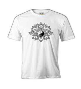 Zambak Yin Yang Beyaz Erkek Tshirt