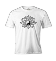 Zambak Yin Yang Beyaz Erkek Tshirt