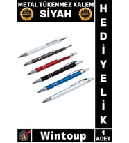 Premium Lüks Model Ofis Hediyelik Kaliteli Ergonomik Tasarım Güçlü Çok Şık Metal Tükenmez Kalem Siya