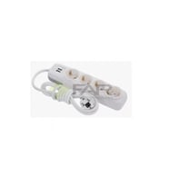 F512A 4'lü 2 USB'li Grup Priz 2 Metre Şarj ve Elektrik İçin Pratik Çözüm (Beyaz)