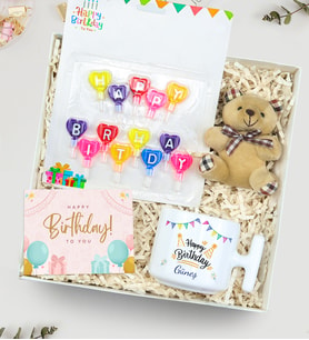 Kişiye Özel T Kupa & Ayıcık Anahtarlık & Happy Birthday Mum Hediye Seti